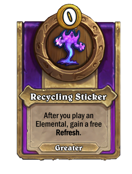 Recycling Sticker — Trinket — Refresh — Hearthstone Battlegrounds card