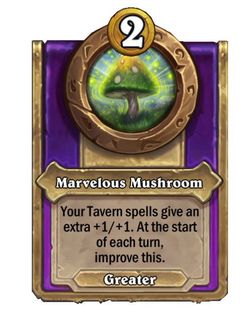 Marvelous Mushroom — Trinket — Aura — Hearthstone Battlegrounds card