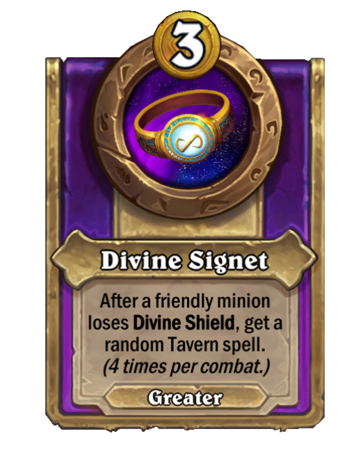 Divine Signet — Trinket — Hearthstone Battlegrounds card