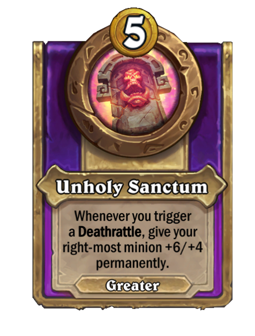 Unholy Sanctum — Trinket — Hearthstone Battlegrounds card