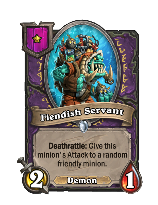 Fiendish Servant — Tier 1 — Demon — Minion — 2/1 — Deathrattle — Hearthstone Battlegrounds card