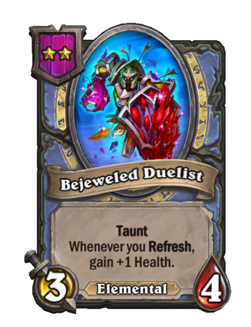 Bejeweled Duelist — Tier 2 — Elemental — Minion — 3/4 — Taunt — Hearthstone Battlegrounds card
