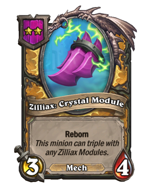 Zilliax: Crystal Module — Tier 2 — Mech — Minion — 3/4 — Reborn — Hearthstone Battlegrounds card