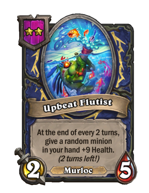 Upbeat Flutist — Tier 2 — Murloc — Minion — 2/5 — Hearthstone Battlegrounds card