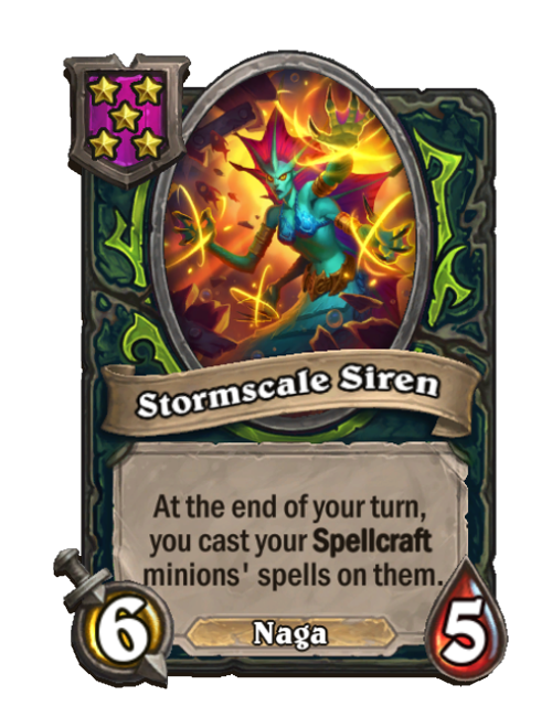 Stormscale Siren — Tier 5 — Naga — Minion — 6/5 — Hearthstone Battlegrounds card