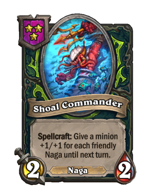 Shoal Commander — Tier 3 — Naga — Minion — 2/2 — Hearthstone Battlegrounds card