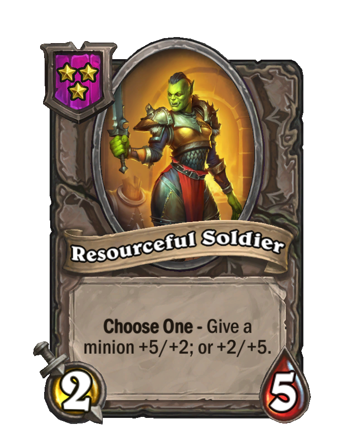 Resourceful Soldier — Tier 3 — Minion — 2/5 — Hearthstone Battlegrounds card