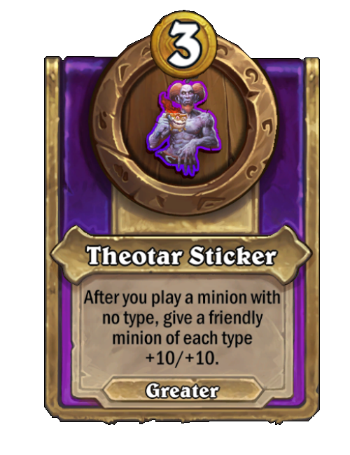 Theotar Sticker — Trinket — Hearthstone Battlegrounds card